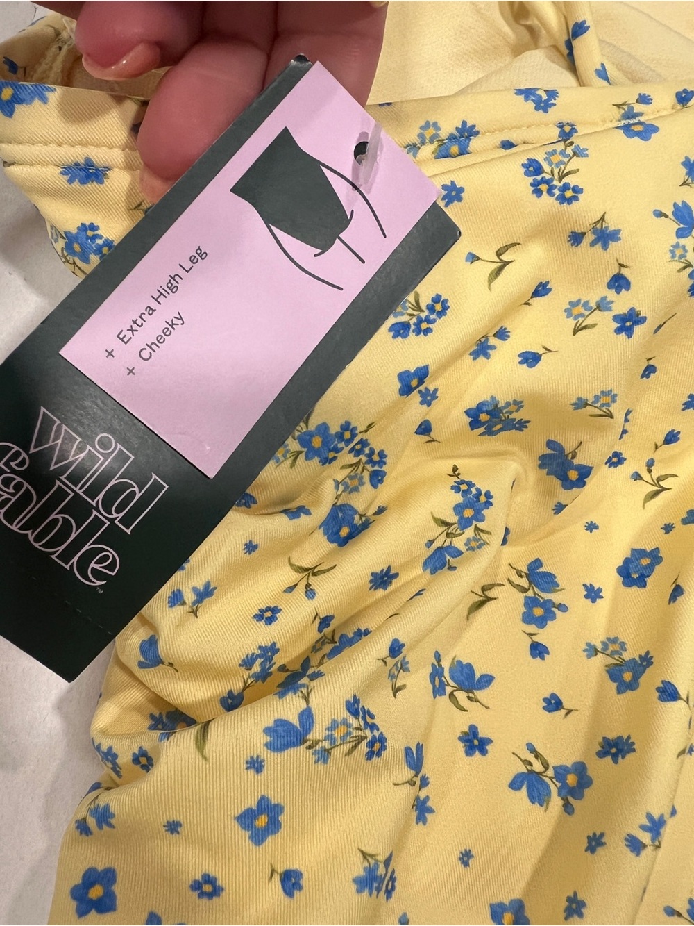 Wild Fable Yellow Blue Floral One Piece Swimsuit - Picture 4 of 4